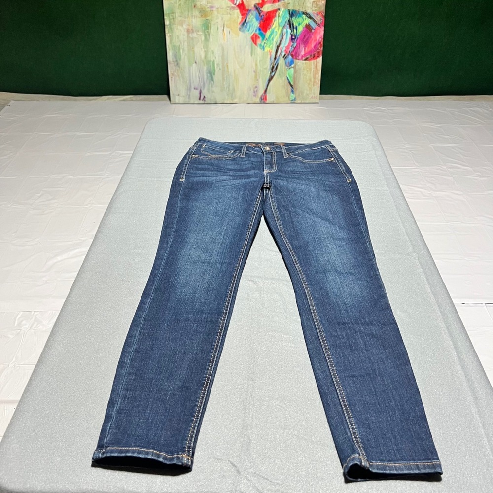 Seven7 Bombshell High Rise Skinny Jeans Dark Wash Blue Denim Size 8